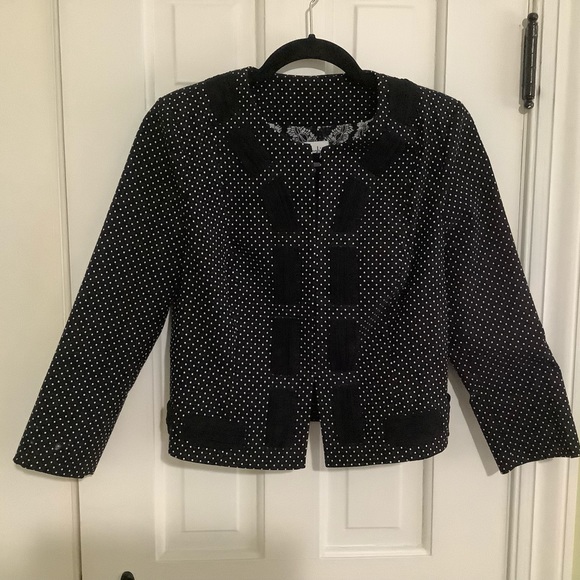 CAbi Jacket Black & White Polka Dot w/ Ribbon Size 4 - Picture 2 of 8